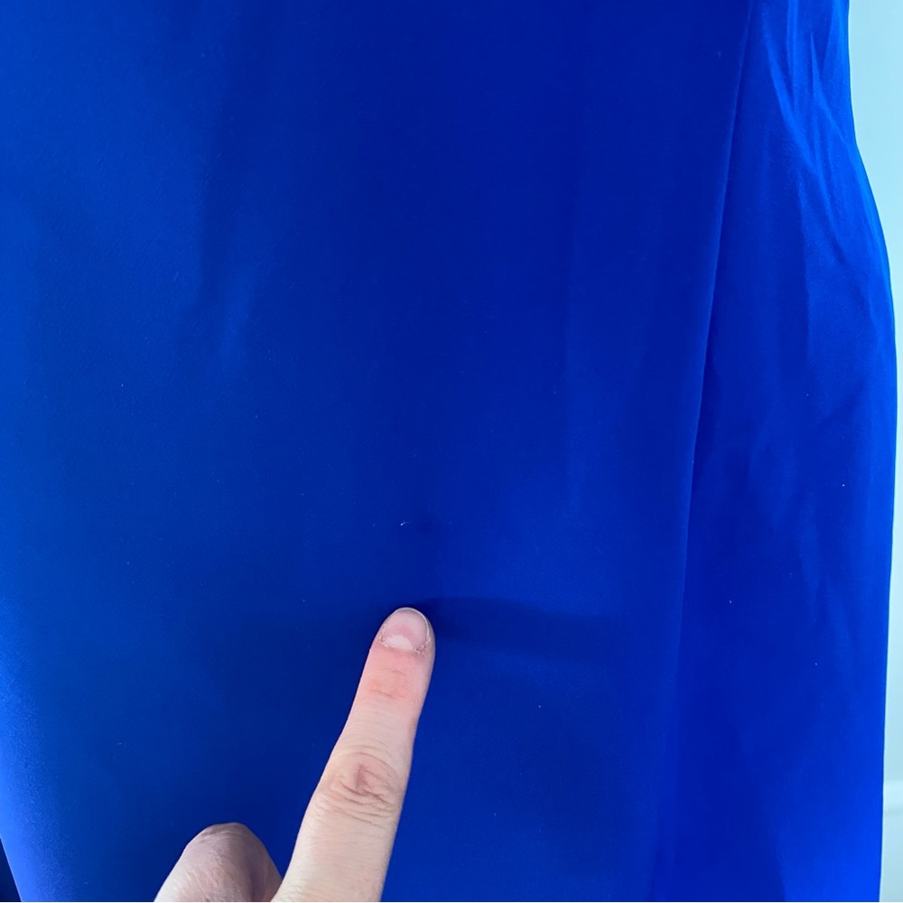MILLY Amelia Cady Dress Cobalt Blue Puffy Sleeves Sz 6 - Picture 4 of 7